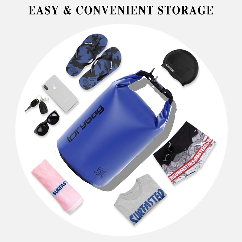 IDRYBAG Dry Bag for Kayaking Waterproof 2L/5L/10L/15L/20L, Small Dry Sack Waterproof Bag for Boating - Image 4